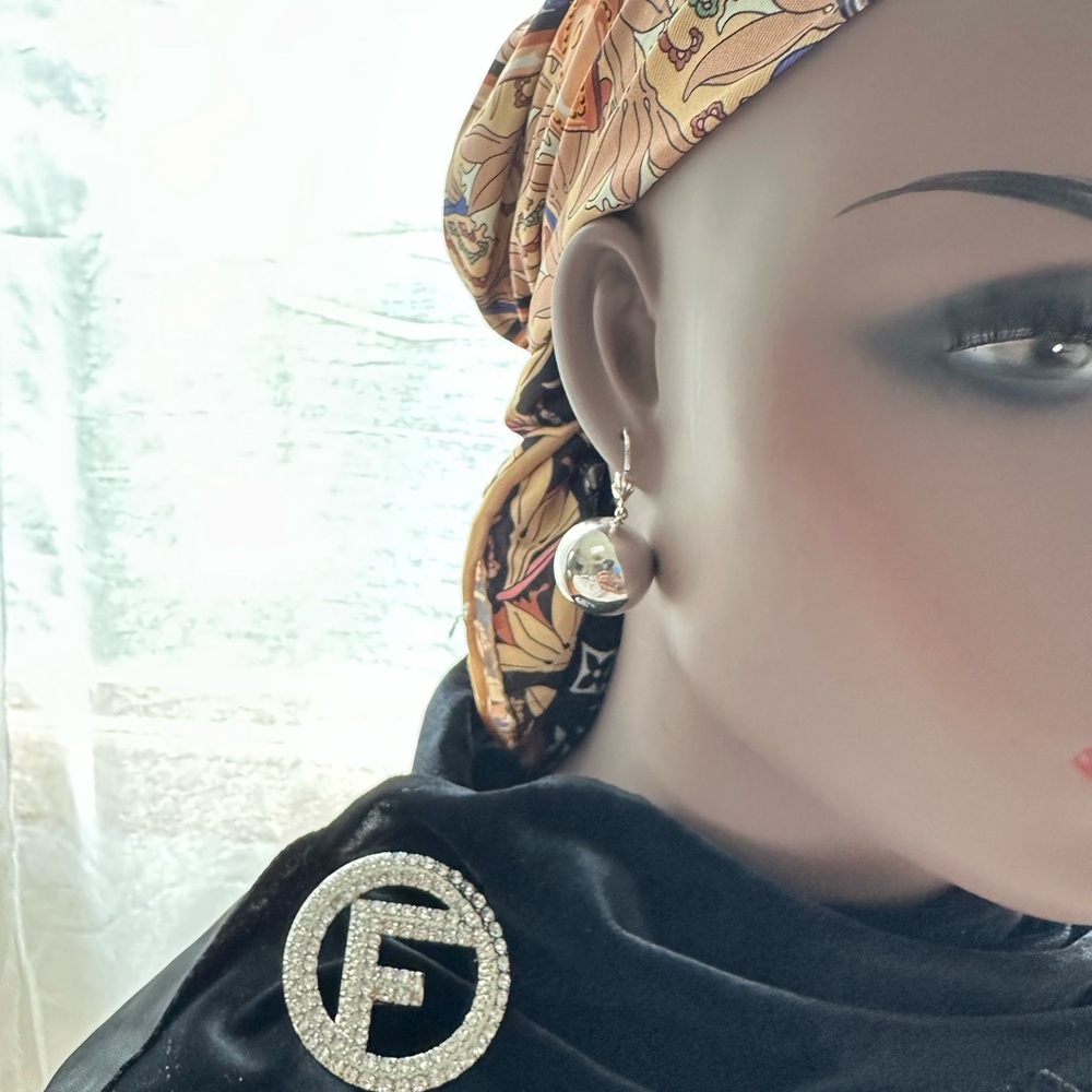 Small 925 Sterling Silver Ball Drop Earrings